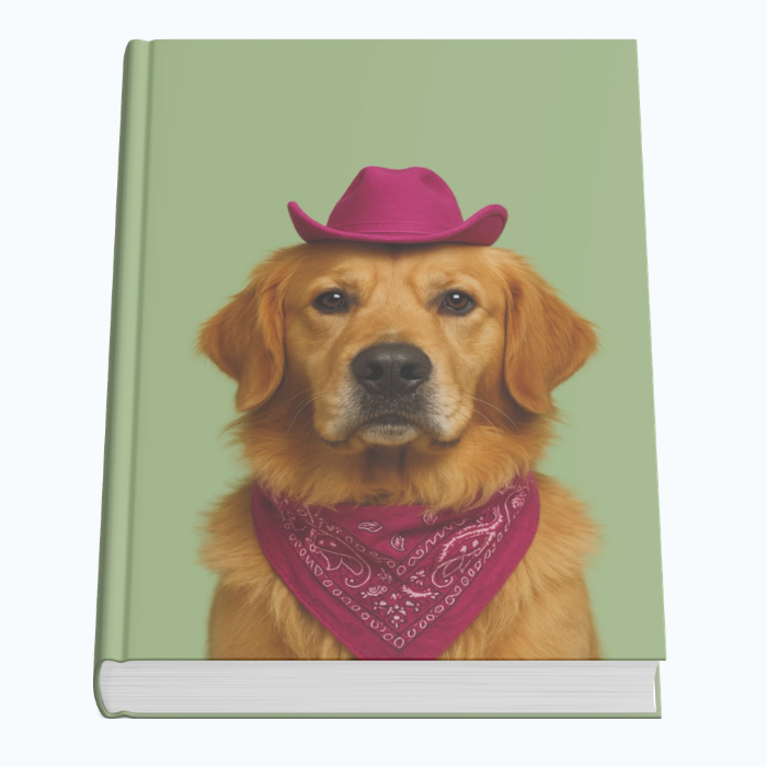 Cowboy Golden Retriever planner seen from above