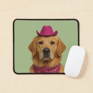 Cowboy Golden Retriever Mouse Pad
